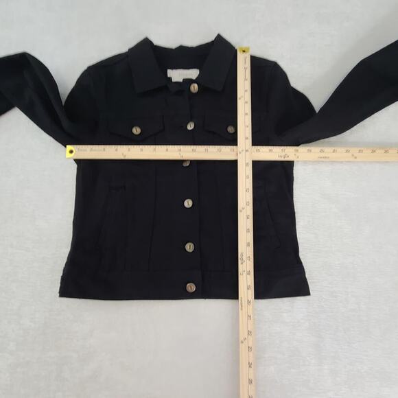 Hobbs Miriam jacket ladies denim jacket black Size 6 Polished Goth Witchy Office - Picture 8 of 12